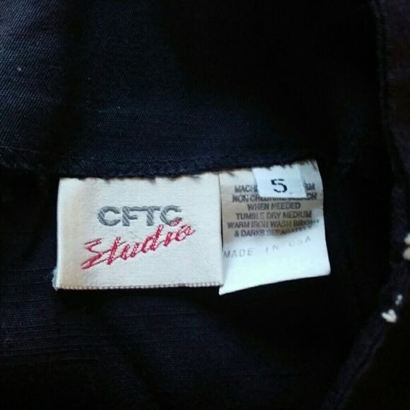 CFTC Studio Skirt Womens Juniors 5 Solid Black Mini Pockets Vintage - Picture 5 of 5